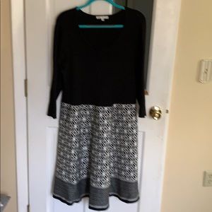 Sandra and Darren knit dress. Rayon and polyester.